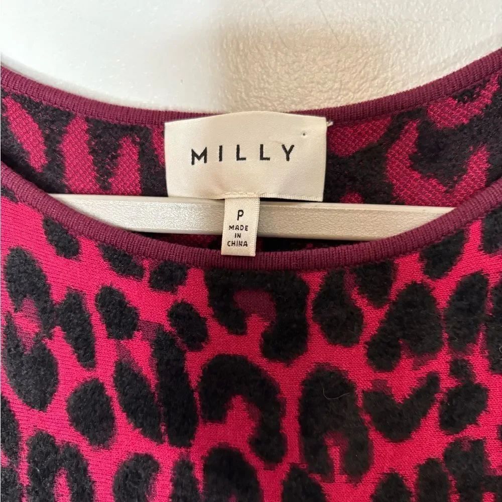 MILLY Cheetah Brocade Dress Textured Mermaid Flounce Glam - Picture 6 of 7